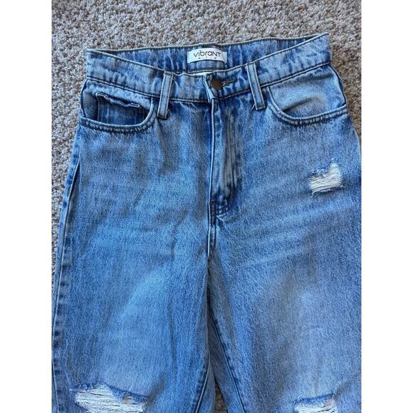 VIBRANT Gold Tag Woman's Jeans/Pants, size 3; Wide leg; ripped styling; Junior - Picture 9 of 10